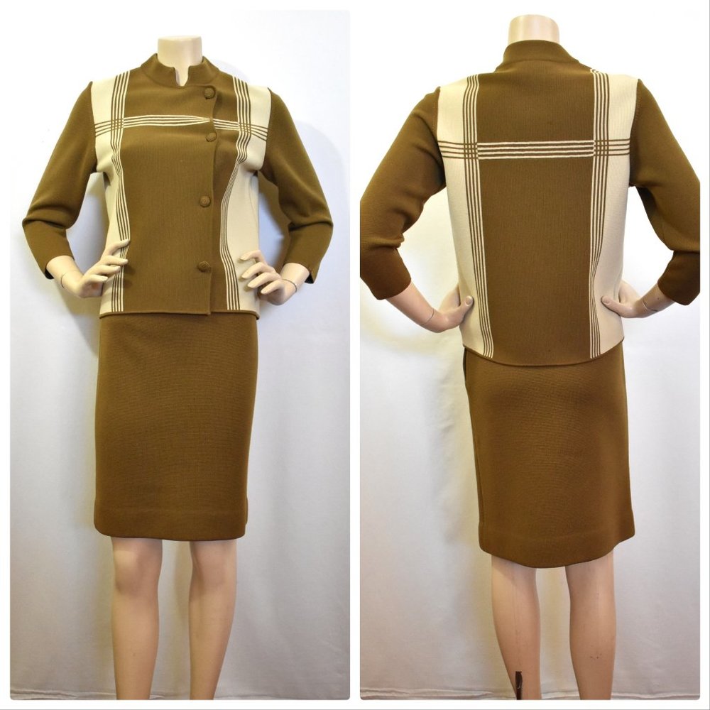 Vintage Charm of Hollywood Wool Skirt Suit